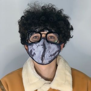 Tie Dye reusable Face Mask Purple Black Set